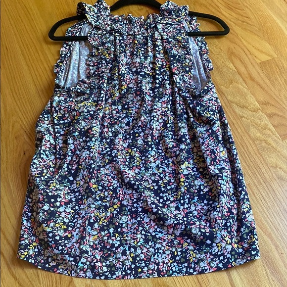 Crown & Ivy Ruffled Blue Pink Blouse - Picture 3 of 3